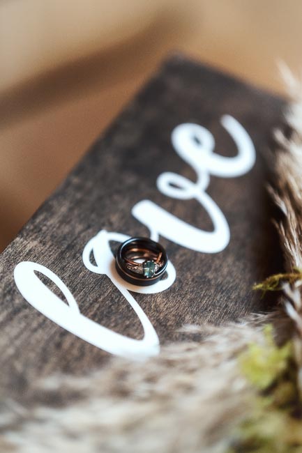 A ring photographed on a printed image.