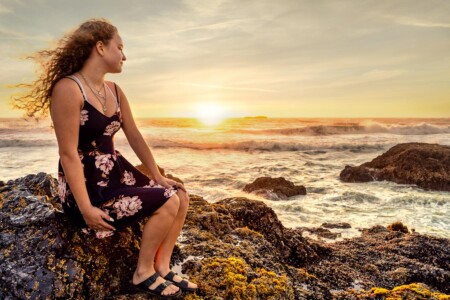 Senior portrait in a natural setting.