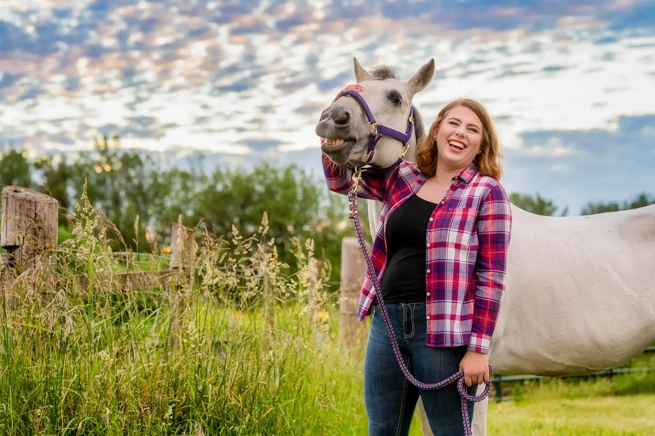 Senior portrait with a horse.