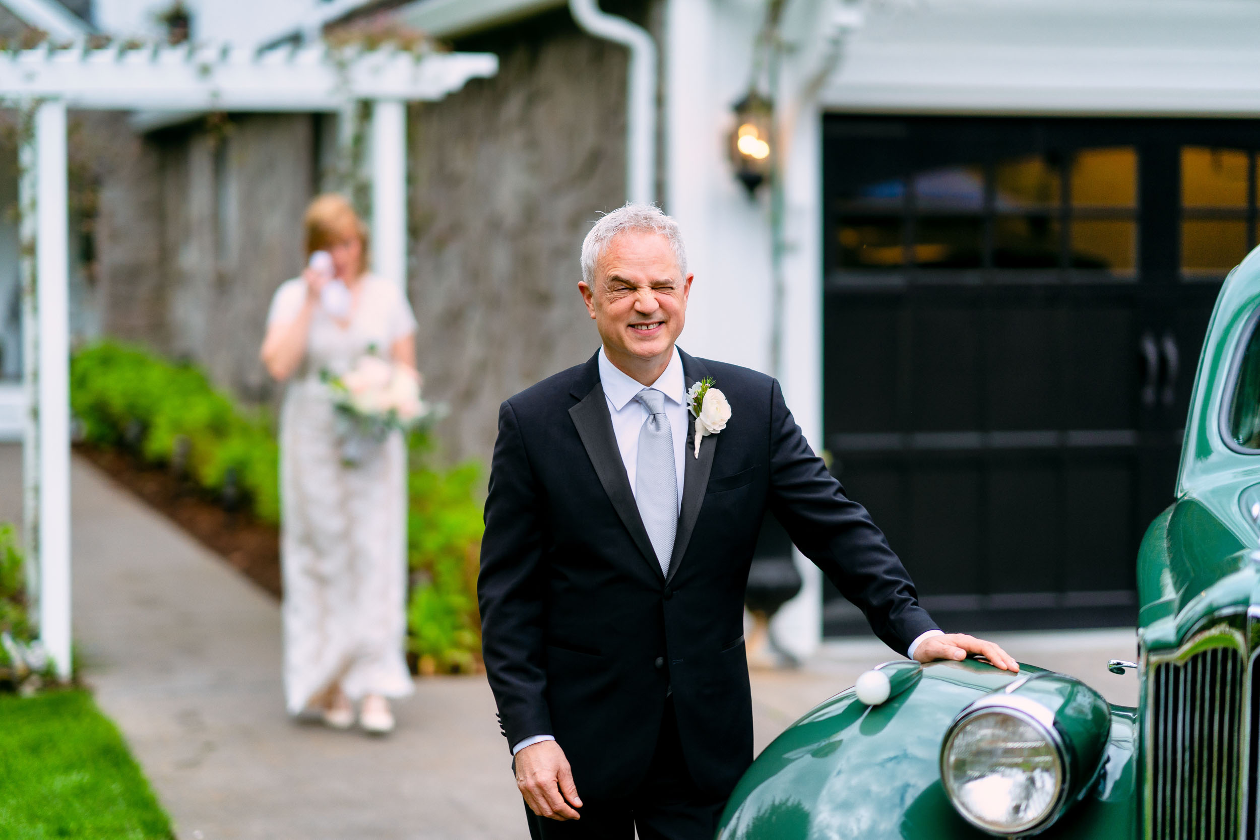 A couple sharing an emotional wedding moment.