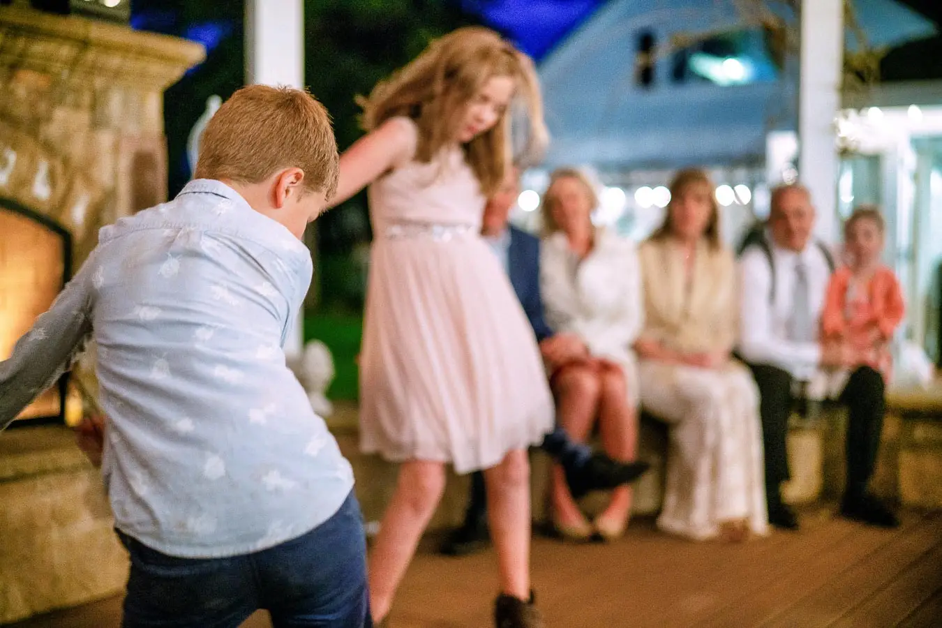 Friends celebrating together at a wedding.