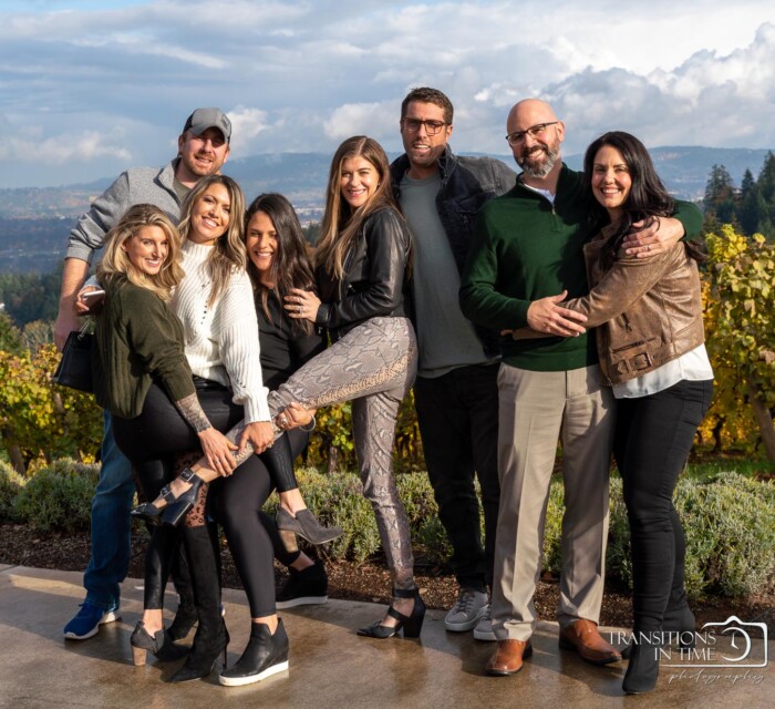A family portrait taken at a local winery in Corvallis.